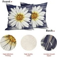 thumbnail image 5 of Summer Daisy Floral Pillow Covers 18X18 Inch Set of 2 White Petal Flower Bloom Decorative Pillow Cases Navy Blue Seasonal Cotton Linen Cushion Case Farmhouse Home Decor for Sofa Couch Porch Outdoor, 5 of 6