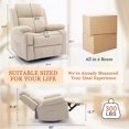 thumbnail image 2 of Lnsenfin Massage Swivel Rocker Recliner Chair Linen for Living Room,Beige, 2 of 6