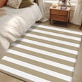 thumbnail image 5 of Beige Striped Large Area Rugs for Bedroom Living Room, Soft Non Slip Carpet Bedside Rug, Modern Farmhouse Beige White Stripes Rectangular Floor Cover Kitchen Accent Rug 2.7'x5' for Dining Room/Office, 5 of 9