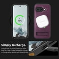 thumbnail image 2 of Dteck Magnetic Case for Google Pixel 9A, Compatible with MagSafe, PU Leather TPU Bumper Shockproof Protective Cover with Kickstand,Darkpurple, 2 of 5