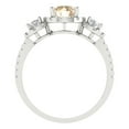 thumbnail image 4 of Clara Pucci 14K White Gold 1.46ct Morganite Three-Stone Ring for Women, 4 of 8