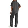 thumbnail image 4 of Ekouaer Lounge Sets for Women 2 Piece Matching Travel Outfits 2026 Loose Short Sleeve Top Wide Leg Pants Pockets, 4 of 6
