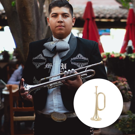 UPOUART 1Pc Learning Instrument Golden Trumpet For Beginners In Music Shape