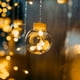 thumbnail image 5 of Luces LED de cadena para cortina, luces alimentadas por enchufe, decoración para fiestas de bodas y Navidad con bolas blancas cálidas, 5 of 9