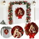 thumbnail image 1 of Guirnalda Festiva, Decoración Colgante para Puertas, Adorno Navideño con Luces, Tiras de Tela y Ramas de Planta, 40cm de Diámetro para Navidad, Hogar, Fondo, Árbol, 1 of 9