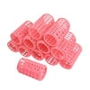 12 Pcs Pink Plastic Makeup DIY Tool Hair Styling Roller Curlers Clips