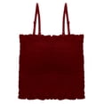 thumbnail image 5 of HAYIMI Women Detachable Strap Smocked Tube Tops, Ruffle Edge Elastic Strapless Bandeau Bustier, Textured Fabric Convertible Wrap Camisole for Daily Layering, 5 of 6
