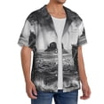 thumbnail image 2 of Goofa 60s Black White Western Cowboy Printed Men's Casual Short-sleeved Shirt,Lightweight Breathable Button-down,Summer Casual men's top,Versatile Fashion shirt-3X-Large, 2 of 7