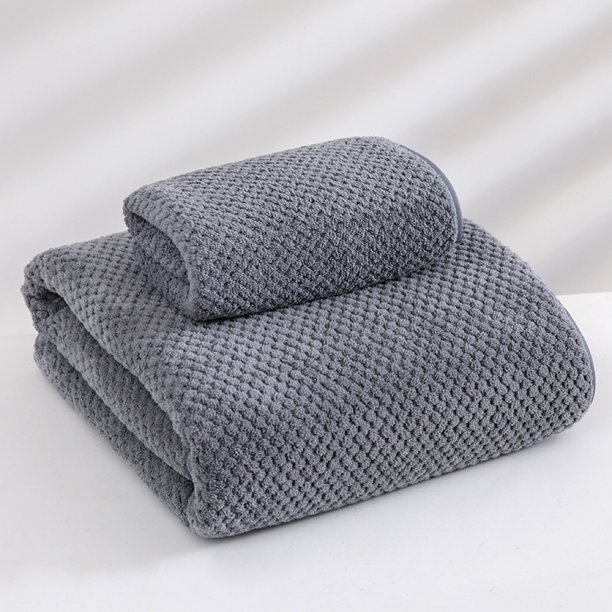 Nvzi Toalla grande de terciopelo coral con estampado de piñas - Toallas grises absorbentes, toallas de baño gruesas, toalla corporal suave para una máxima absorción, mayor grosor y secado rápido.