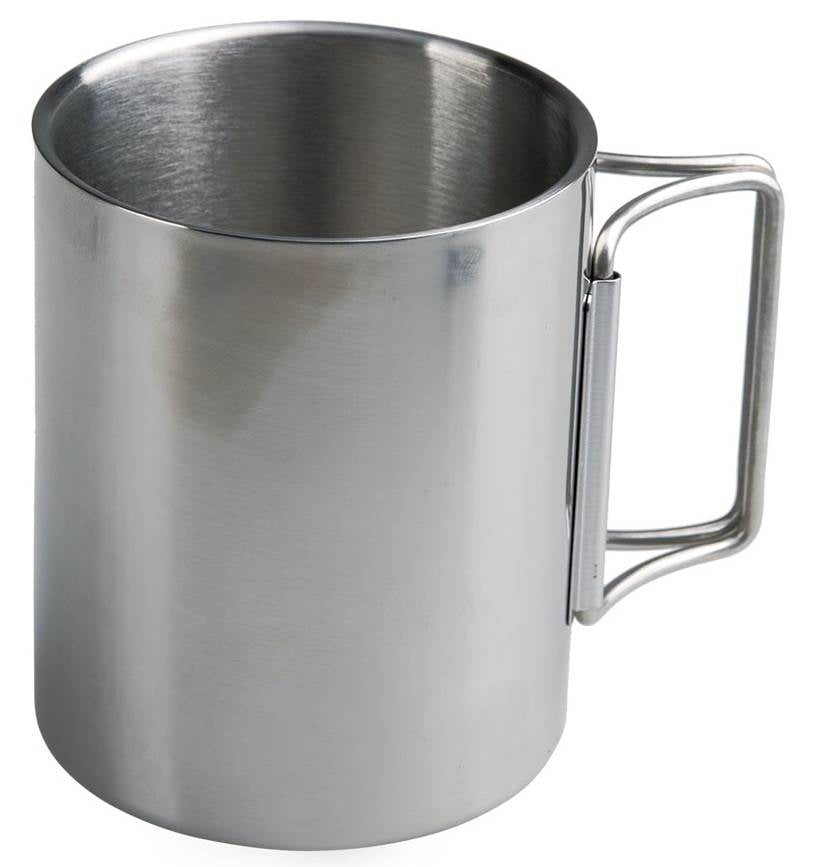 Stainless Steel Double Wall Cup with Folding Handles