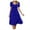 Blue, variant on Women's Flowy Casual Mini Dresses Summer Smocked V Neck Flutter Sleeve Ruffle Dress
