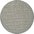 thumbnail image 2 of 8' Gray And Ivory Round Wool Hand Woven Stain Resistant Area Rug, 2 of 5