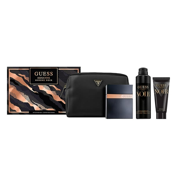 Set de regalo Perfume Guess Seductive Noir Eau de Toilette, 100 ml, 4 piezas