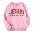 thumbnail image 4 of LIIPEE Girls Boys Hoodies Fall Winter Letter Printed Long Sleeve Round Neck Pullover Hoodless Sweatshirt Toddler Comfort Outdoor Play Sweatshirts,Pink,7-8 Years, 4 of 4