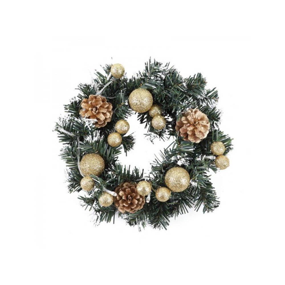 LED String Lights Christmas Wreath Xmas Garland with Battery Operated