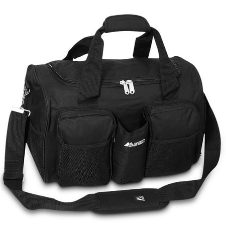 Everest Unisex Sports Duffel Bag with Wet Pocket Black