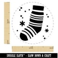 thumbnail image 2 of Christmas Stocking Sock Self-Inking Rubber Stamp Ink Stamper - Sky Blue Ink - Medium 1 Inch, 2 of 7