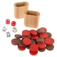 thumbnail image 3 of Wood Backgammon Board Game Set With Folding Board For Storage, Portable Handle, And Game Accessories By Hey! Play!, 3 of 7