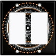 thumbnail image 6 of Metal Light Switch Plate Cover Orange Black Mandala Circle Pattern MDL005, 6 of 13