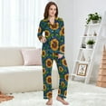 thumbnail image 4 of FORMRS Womens Pajama Set Long Sleeve Top and Pants with Pockets Soft Comfy Lounge Sleepwear, Sizes S-2XL, Blue Art Sunflowers, 4 of 7