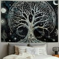 thumbnail image 2 of WERPE Aesthetic Tree of Life Tapestry Black and White Wall Tapestry Hippie Sun Moon Star Galaxy Space Tapestries Forest Wall Hanging Decor Nature Home Decoration for Bedroom,Living Room,Dorm, 2 of 6