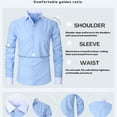 thumbnail image 4 of YLSDY Men's Dress Shirts Long Sleeve Summer Button Down Shirts Loose Fit Comfy Casual Tees Lightweight Stylish Tops 2025 Light Blue XXL, 4 of 4