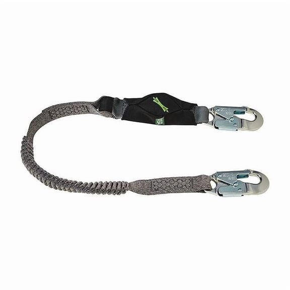 Msa Safety Shock-Absorbing Lanyard,Black/Gray 10193748