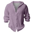 thumbnail image 4 of PRfgtbd Boys Shirts Kids Summer Hooded Shirt Long Sleeve Button Down Shirts Beach Tops Soft Breathable Solid Color Casual Wear Fashion Casual Tee Tops, 4 of 5
