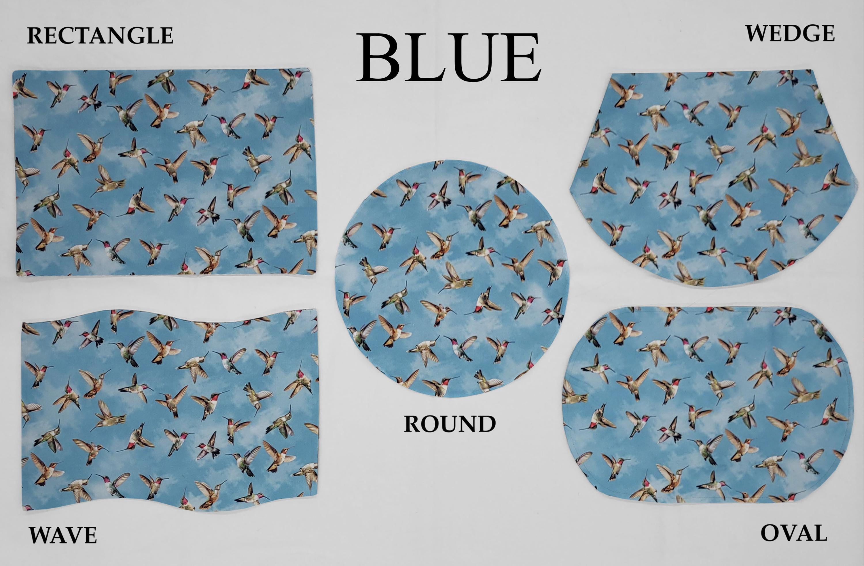 Hummingbirds Placemats by Penny's Needful Things (Rectangle - Set of 2) (Blue)