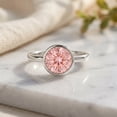 thumbnail image 3 of Rosec Jewels IGI Certified Lab Grown Pink Diamond Engagement Ring 1 Ct - Bezel Set Pink Diamond Ring - Fancy Pink Color and VS1 Clarity, 925 Sterling Silver, US 4.00, 3 of 8