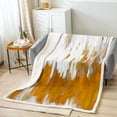 thumbnail image 2 of Orange Fleece Blanket Gradient Stripe Blanket, Modern Oil Painting Graffiti Throw Blanket for Chair Watercolor Abstract Artwork Sherpa Blanket, Aesthetic Chic Vintage Plush Blanket Lightweight, 2 of 4