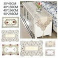 thumbnail image 7 of Fule 16x77in Table Runner Embroidered Floral Lace Fabric Translucent Gauze Table Cloth 2#, 7 of 7