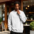 thumbnail image 6 of Dwellite Men's Crewneck Sweater Long Sleeve Pullover Sweaters Business Casual Lightweight Stretch Sweaters for Fall Winter White S, 6 of 9