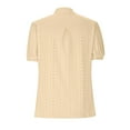 thumbnail image 4 of Summer Saving Wycnly Womens Blouses and Tops Dressy Going out Fashion Puff Sleeve Hollow out Loose Fit Tshirts Summer Solid V-Neck Short Sleeve Cute Tees Tops Yellow XL, 4 of 5