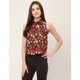 thumbnail image 5 of Moomaya Printed Sleeveless Casual Shirt, Womens Cotton Button Down Summer Tops, 5 of 9