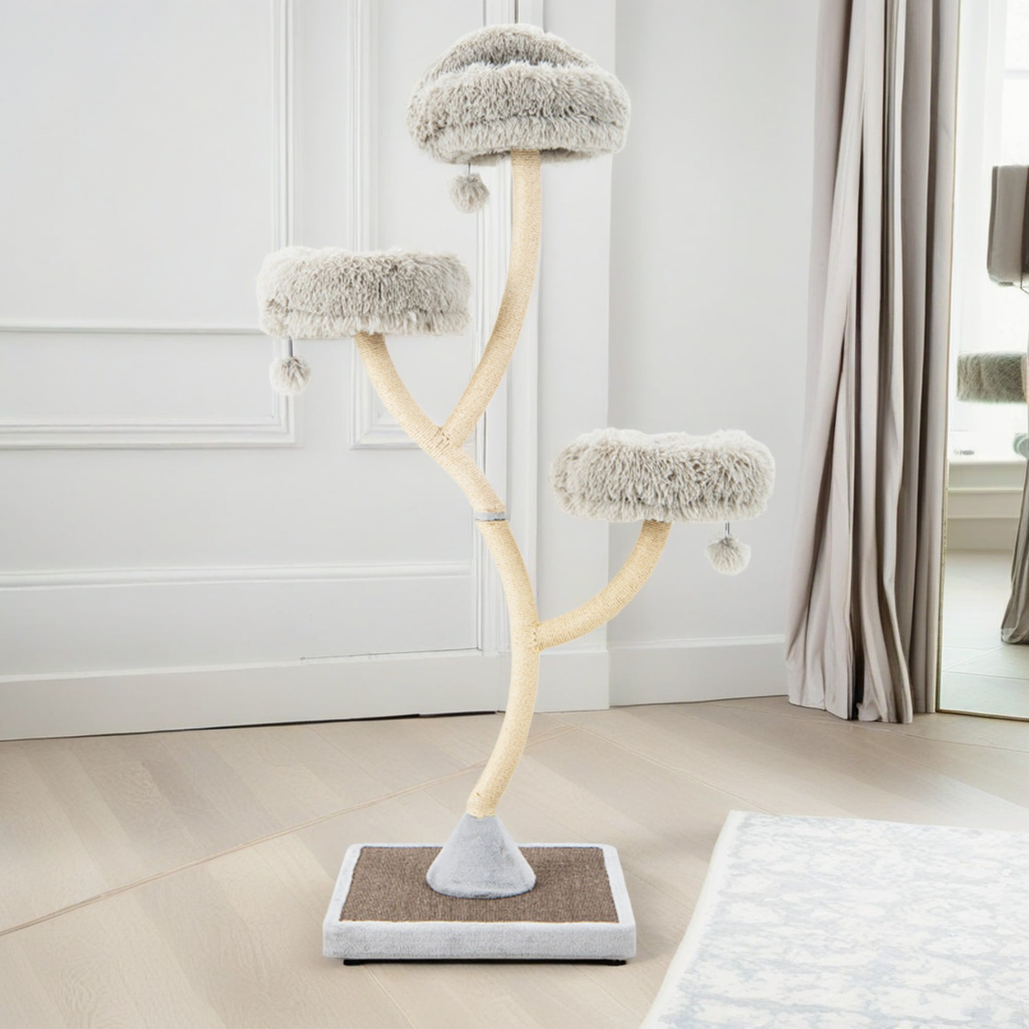 Kadyn 70" Modern Cat Tree Tower for Indoor Cats, Large Cat Condo with Scratching Post and Removable Pads for Small Large Cats, Gray