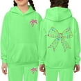 thumbnail image 2 of Toddler Sweatshirt Girls Kids Kids Hooded Tracksuit Unisex Two Piece Hoodie Sweatshirt Sweatpants Set Clothes Green Size 2-3T, 2 of 4