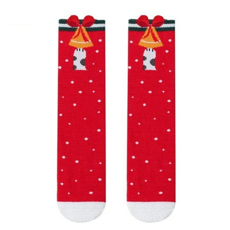 

Rovga Little Boys Girls Socks Boy Girl Knee High Cartoon Socks Toddler Kids Unisex Warm Thick Cotton Socks Santa Christmas Socks Long Stockings