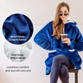 thumbnail image 5 of RUIKASI Wearable Blanket Hoodie Adult - Comfy Sherpa Blanket Hoodie Sweatshirt for Women Men, Hooded Blanket with Sleeves and Giant Pockets as Gifts for Adult, Blue, Small, 5 of 7