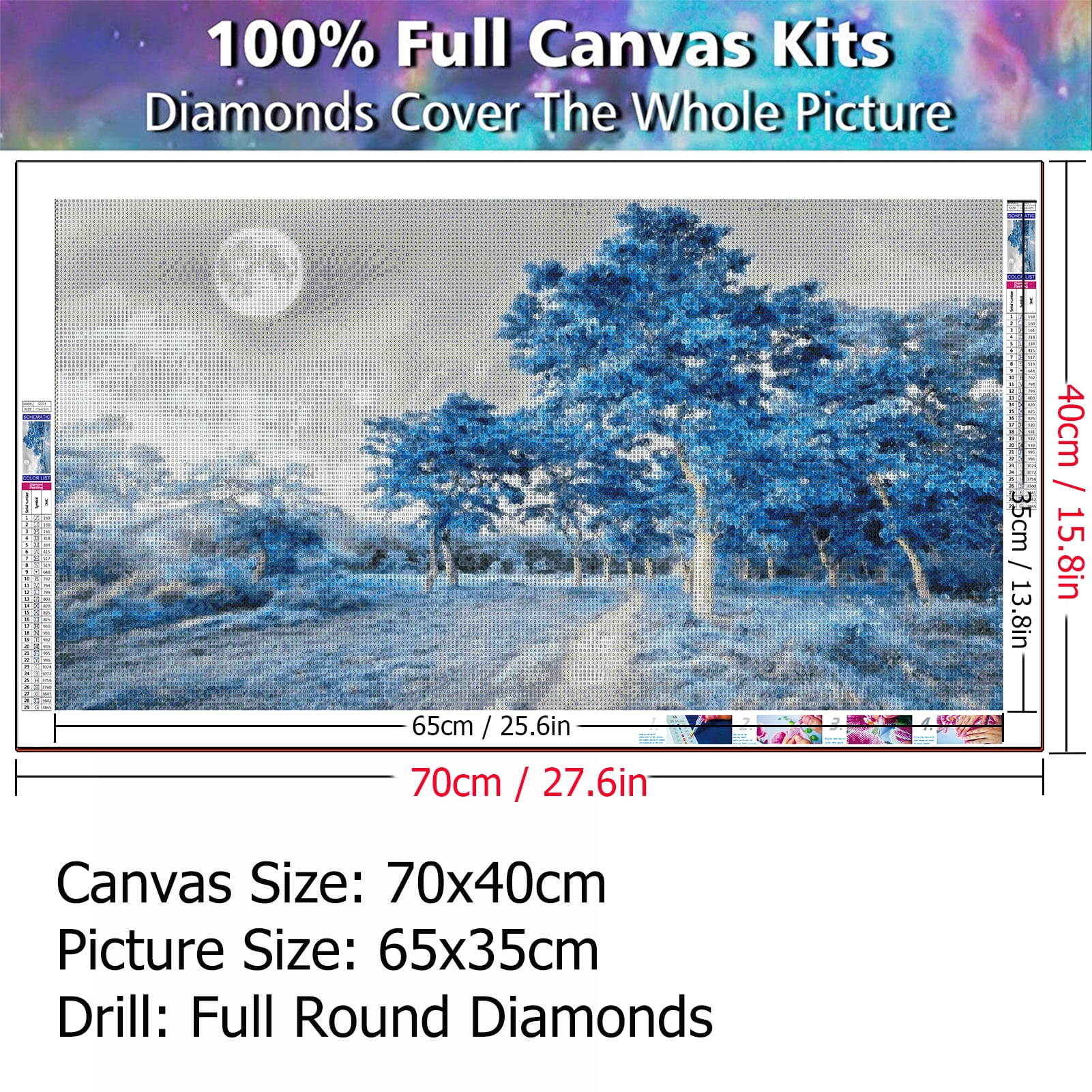 YALKIN 5D Large Diamond Painting Kits for Adults (35.4x15.7inch), Dandelion  Flower Full Round Drill Nature Gem Arts Paint by Diamonds Kits Diamond Art