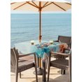 thumbnail image 4 of Square Outdoor Tablecloth with Umbrella Hole Ocean Turtle Outside Table Cloth Waterproof Patio Table Cover Coastal Blue Coral Starfish Shell Zipper Tablecloths for Picnic Party Camping 60x60 Inch, 4 of 8