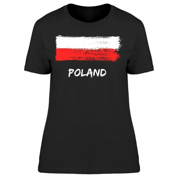 Poland Flag Brush Strokes T-Shirt Women -Image by Shutterstock, Female x-Large