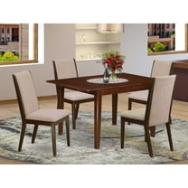 East West Furniture Dining Room Set Mahogany, MLLA5-MAH-04