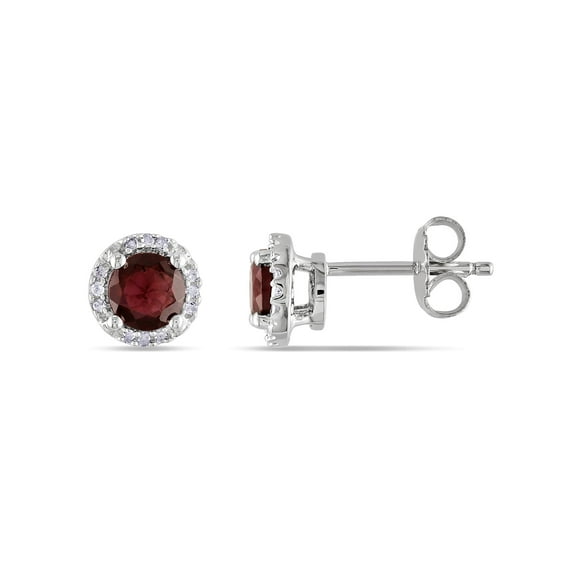 Everly Women's Garnet and Diamond Sterling Silver Earrings