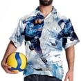 thumbnail image 4 of Ice Hockey Men's Short Sleeve Button Down Beach Shirts, Casual Printed Summer Unisex Tops, 4 of 6