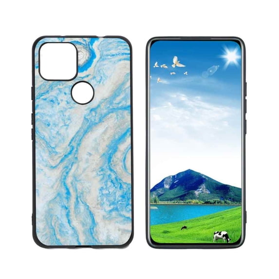 Blue-Marble-58 Phone Case, Degined for Google Pixel 5A 5G Case Men Women, Flexible Silicone Shockproof Case for Google Pixel 5A 5G