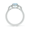 thumbnail image 2 of ANGARA Natural 1.5 ct Aquamarine and Diamond Three Stone Engagement Ring in 14K White Gold for Women (Size-9x7mm) | March Birthstone, Anniversary, Jewelry Gift for Women | Natural Aquamarine Ring, 2 of 9