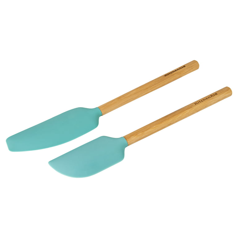 KitchenAid Blue 2-Piece Spatula Set-Silicone Spoon Spatula & Scraper Spatula-New