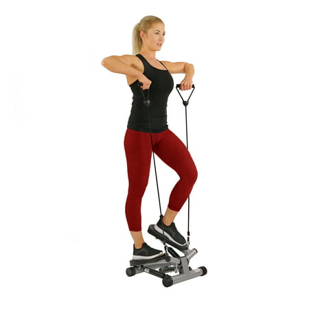 Sunny Health & Fitness Twisting Stair Stepper Step Machine w/ Resistance Bands and LCD Monitor - NO. (Best Stair Climber 2019)