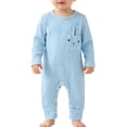 thumbnail image 2 of XIMIN Newborn Baby Boy Easter Outfit Knit Ribbed Bunny Rabbit Skin Ear Pocket Romper Jumpsuit Infant One Piece Clothes, 2 of 9